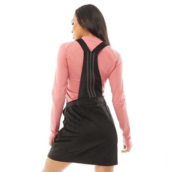 Adidas Originals Corduroy Dress Women's Size S Black Overall Dress - Picture 3 of 13